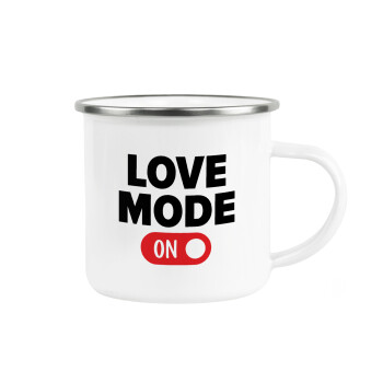 LOVE MODE ON, Metallic enamel cup white 360ml