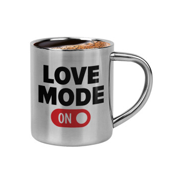 LOVE MODE ON, Double-wall metal cup for espresso (220ml)