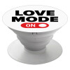 LOVE MODE ON, Pop Socket Λευκό Βάση Στήριξης Κινητού στο Χέρι
