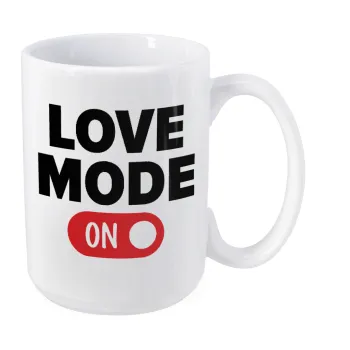 LOVE MODE ON, Κούπα Mega, κεραμική, 450ml