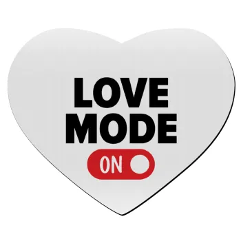 LOVE MODE ON, Mousepad heart 23x20cm