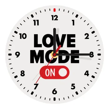 LOVE MODE ON, Ρολόι τοίχου ξύλινο (20cm)