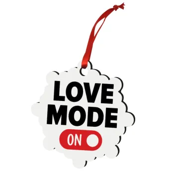 LOVE MODE ON, Στολίδι Χριστουγεννιάτικο στολίδι snowflake ξύλινο 7.5cm