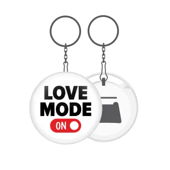 LOVE MODE ON, Μπρελόκ μεταλλικό 5cm με ανοιχτήρι