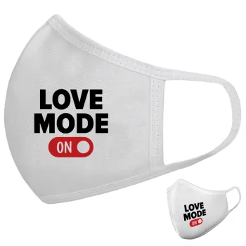 LOVE MODE ON, Μάσκα υφασμάτινη υψηλής άνεσης παιδική (Δώρο πλαστική θήκη)