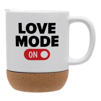 LOVE MODE ON, Ceramic coffee mug Cork (MAT), 330ml
