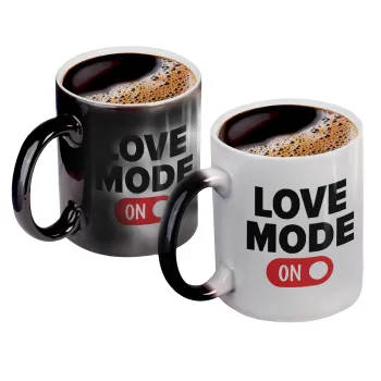 LOVE MODE ON, Κούπα Μαγική, κεραμική, 330ml που αλλάζει χρώμα με το ζεστό ρόφημα