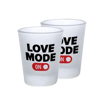 LOVE MODE ON, Σφηνοπότηρα γυάλινα 45ml του πάγου (2 τεμάχια)