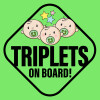 Triplets on board babys, green