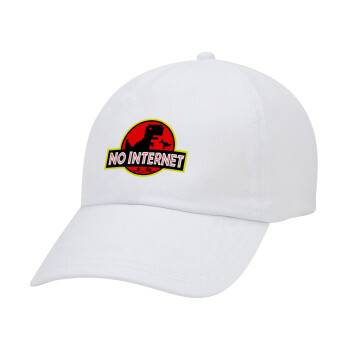No internet, Καπέλο Baseball Λευκό (5-φύλλο, unisex)
