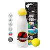 Tennis ball Metal mug thermos White, double wall, 550ml