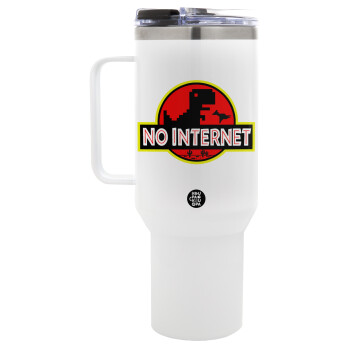 No internet, Mega Tumbler με καπάκι, διπλού τοιχώματος (θερμό) 1,2L