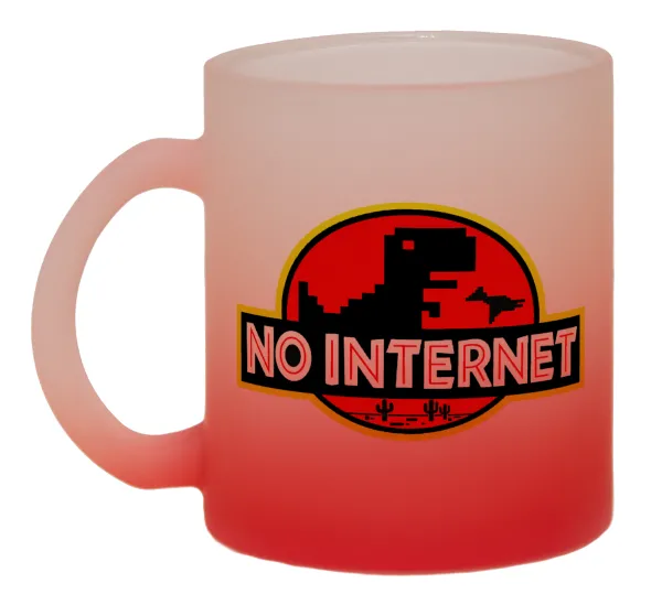No internet — Κούπα γυάλινη δίχρωμη με βάση το κόκκινο ματ, 330ml