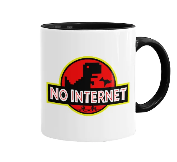 No internet — Mug colored black, ceramic, 330ml