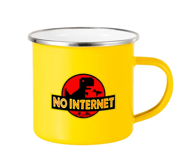 No internet — Yellow Enamel Metallic Cup 360ml