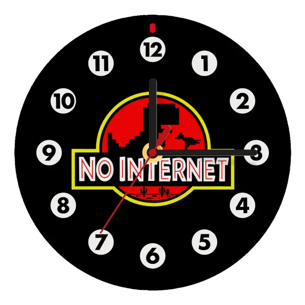 No internet — Ρολόι τοίχου ξύλινο (20cm)
