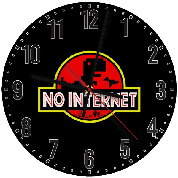No internet — Wooden wall clock (30cm)