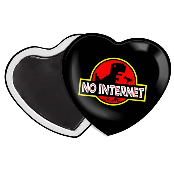 No internet — Heart magnet (57x52mm)