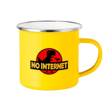 No internet, Yellow Enamel Metallic Cup 360ml