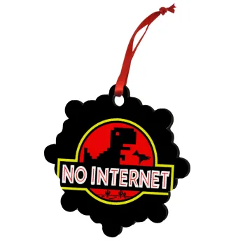 No internet, Christmas ornament snowflake wooden 7.5cm