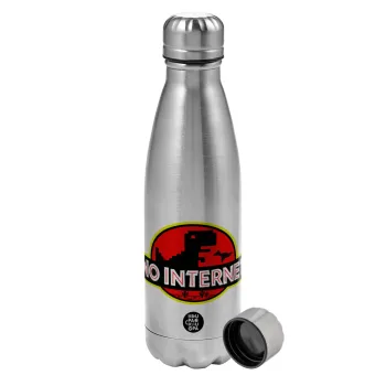 No internet, Metallic water bottle, stainless steel, 750ml