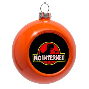No internet, Orange Christmas tree ornament bauble 8cm