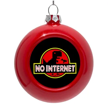 No internet, Red Christmas tree ornament bauble 8cm