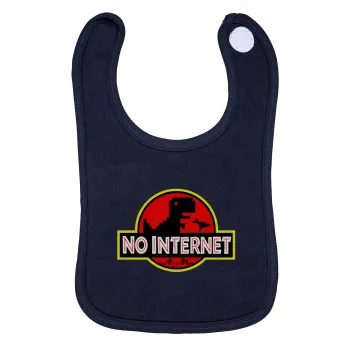 No internet, Σαλιάρα με Σκρατς 100% Organic Cotton Μπλε (0-18 months)