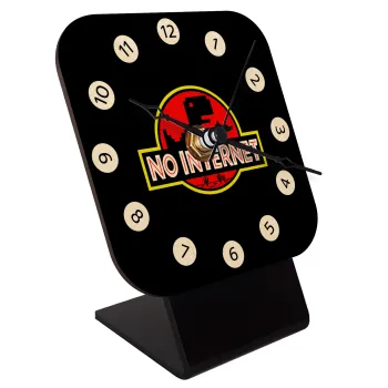 No internet, Επιτραπέζιο ρολόι σε φυσικό ξύλο (10cm)