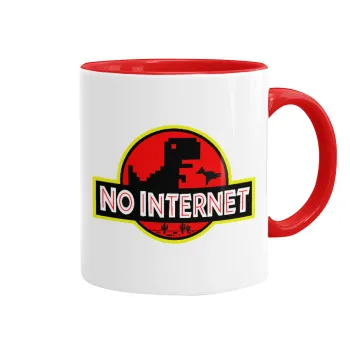 No internet, Mug colored red, ceramic, 330ml