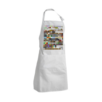 Minecraft blocks, Adult Chef Apron (with sliders and 2 pockets)