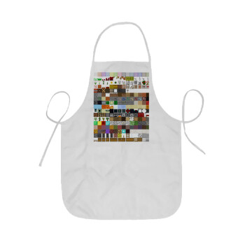 Minecraft blocks, Ποδιά Σεφ ολόσωμη κοντή  Παιδική (44x62cm)