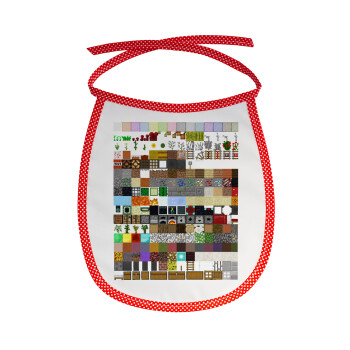 Minecraft blocks, Σαλιάρα μωρού αλέκιαστη με κορδόνι Κόκκινη