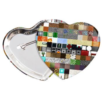 Minecraft blocks, Κονκάρδα παραμάνα καρδιά (57x52mm)
