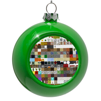 Minecraft blocks, Green Christmas tree ornament bauble 8cm