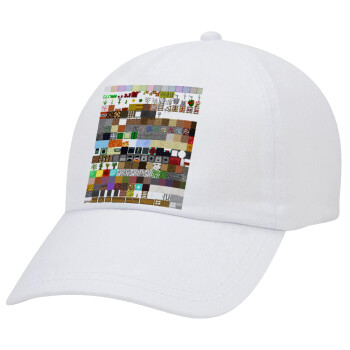 Minecraft blocks, Καπέλο ενηλίκων Jockey Λευκό (snapback, 5-φύλλο, unisex)