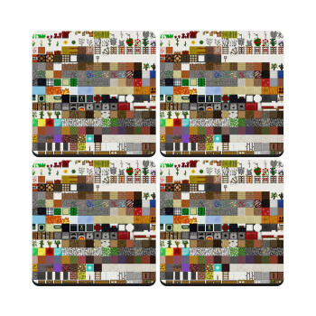 Minecraft blocks, ΣΕΤ 4 Σουβέρ ξύλινα τετράγωνα (9cm)