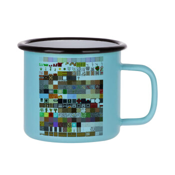 Minecraft blocks, Κούπα Μεταλλική εμαγιέ ΜΑΤ σιέλ 360ml