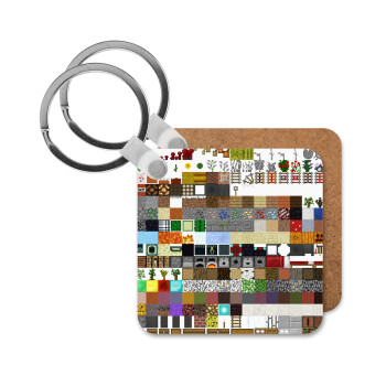 Minecraft blocks, Μπρελόκ Ξύλινο τετράγωνο MDF