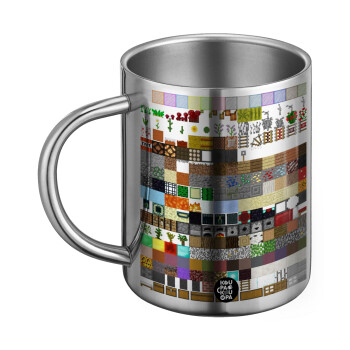 Minecraft blocks, Ανοξείδωτη Μεταλλική Κούπα 450ml - Διπλού Τοιχώματος