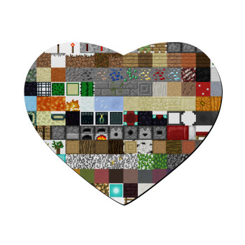 Minecraft blocks, Mousepad καρδιά 23x20cm