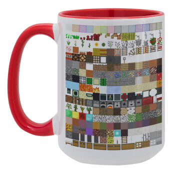 Minecraft blocks, Κούπα Mega 15oz, κεραμική Κόκκινη, 450ml
