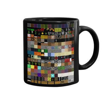 Minecraft blocks, Mug black, ceramic, 330ml