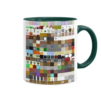 Minecraft blocks, Mug colored green, ceramic, 330ml