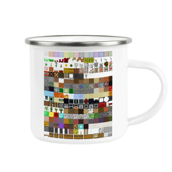 Minecraft blocks, Metallic enamel cup white 360ml