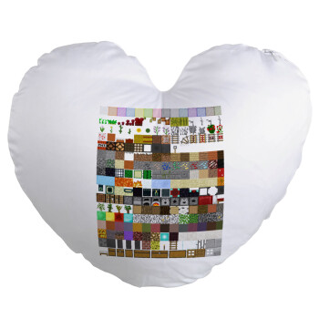 Minecraft blocks, Μαξιλάρι καναπέ καρδιά 40x40cm περιέχεται το  γέμισμα