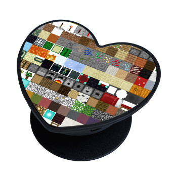 Minecraft blocks, Phone Holders Stand  καρδιά Μαύρο Βάση Στήριξης Κινητού στο Χέρι