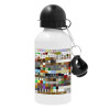 Metal water bottle, White, aluminum 500ml