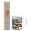Easter Set, Ceramic Cup (330ml) & Easter aromatic flat candle (30cm) (GRAY)