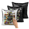 Μαξιλάρι καναπέ Μαγικό Μαύρο με πούλιες 40x40cm περιέχεται το γέμισμα